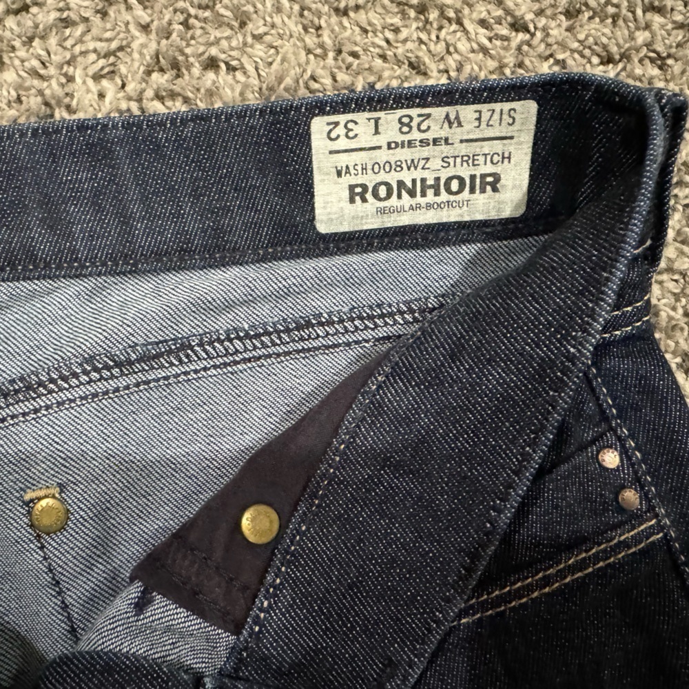 Diesel Ronhoir dark wash stretch bootcut jeans, size 28” waist - Picture 4 of 10